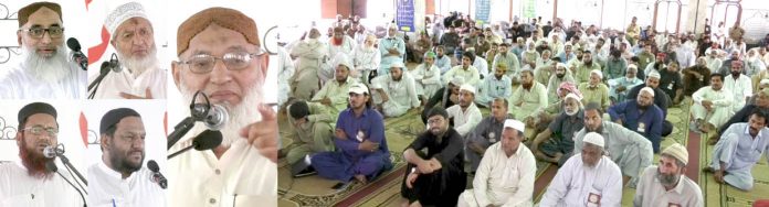 کراچی: جماعت اسلامی سندھ کی 2روزہ تربیت گاہ کے آخری روز اسداللہ بھٹو‘ حسین محنتی، نظام الدین میمن، عظیم بلوچ اور حافظ نصراللہ چنا خطاب کررہے ہیں