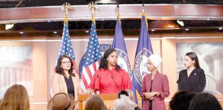 واشنگٹن: کانگریس کی غیرسفید فام خواتین ارکان ٹرمپ کے خلاف پریس کانفرنس کررہی ہیں
