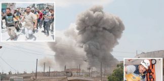 ادلب: معرۃ شورین قصبے پر بم باری کے بعد امدادی کارروائیاں جاری ہیں‘ منگل کے روز کیے گئے فضائی حملوں میں 12 شہری شہید ہوئے