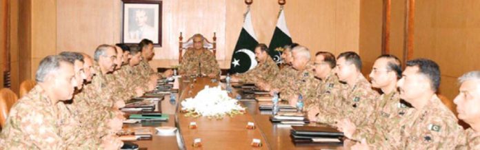 راولپنڈی: آرمی چیف جنرل قمر باجوہ کشمیر کی صورتحال کے حوالے سے کور کمانڈرزکانفرنس کی صدارت کررہے ہیں