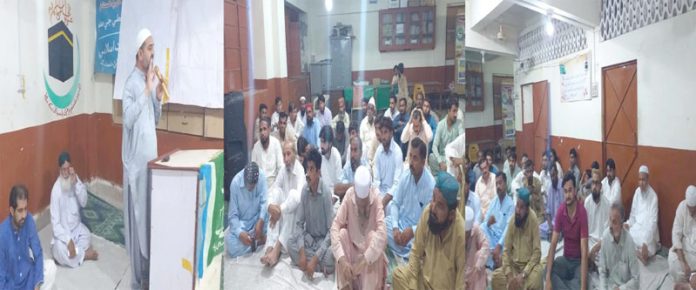سکھر ،جماعت اسلامی سندھ کے جنرل سیکرٹری کاشف سعید شیخ عبید ہال میں عیدملن پارٹی سے خطاب کررہے ہیں