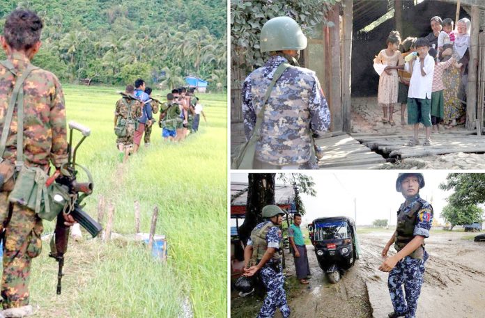 راکھین: میانمر کی فوج اور پولیس مختلف ہتھکنڈوں سے روہنگیا مسلمانوں کو خوف زدہ کررہی ہے